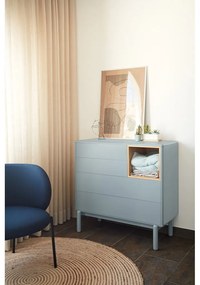 Comodă albastră/gri joasă 90x90 cm Corvo – Teulat