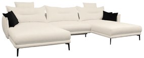 Set canapea universală, crem / negru, CASIDY U UNI