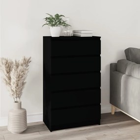 Dulap cu sertar, negru, 60x36x103 cm, lemn prelucrat 1, Negru
