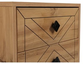 Noptieră LUNA 55x50 cm maro/neagră