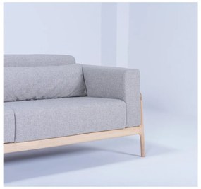 Canapea cu structură din lemn de stejar Gazzda Fawn, 210 cm, gri