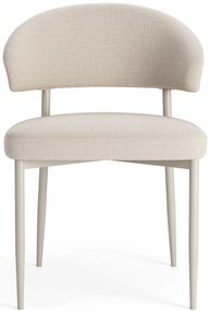 MAZZONI EXPORT IRIS Bej (material Basel 24)/cadru bej-gri (cașmir) - SCAUN MODERN TAPIȚAT PENTRU SALON/SUFRAGERIE BOHO