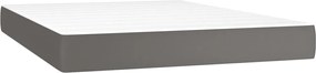 vidaXL Saltea cu arcuri buzunar, fermitate medie, gri, 140x190x20 cm, piele ecologică
