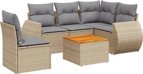 vidaXL Set canapele de grădină cu perne, 6 piese, bej, poliratan