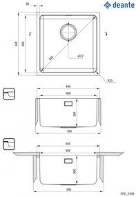 Chiuvetă din inox, 1-cuvă, Egeria, ZPE_010B