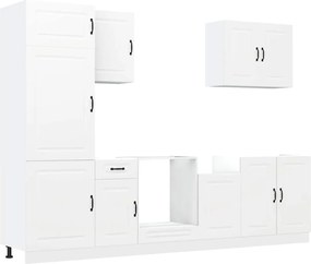 vidaXL Set dulap de bucătărie din 7 piese „Kalmar” Lemn prelucrat alb