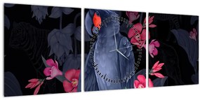 Tablou - Păpădia între flori (cu ceas) (90x30 cm)