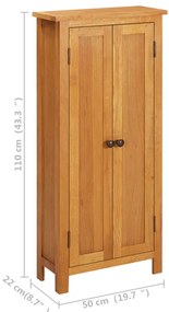 Dulap de depozitare, 50x22x110 cm, lemn masiv de stejar 50 x 22 x 110 cm, 1, 1