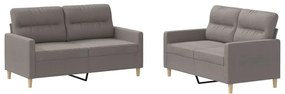 3201575 vidaXL Set de canapea cu perne, 2 piese, gri taupe, material textil