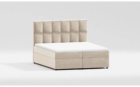 Pat boxspring bej cu spațiu de depozitare 160x200 cm Flip – Ropez