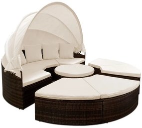 Deuba Pat de gradina din ratan LAZY BIG - maro 230 cm