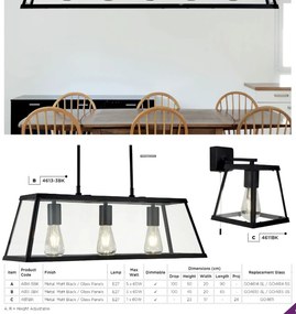 Lustra clasica design traditional Voyager 3L negru 4613-3BK SRT