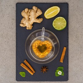 Ceaşcă termorezistentă Heart cu farfurie, 2 buc., în formă de inimă, 150 ml, HOTCOOL TYP 5