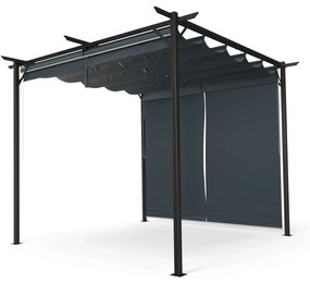 Pantheon Robust Pergola, 3x3 m oțel vopsit electrostatic, rezistent la intemperii, cu jaluzele laterale