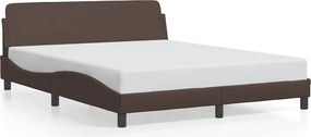 vidaXL Cadru de pat, Dover, maro, 160x200 cm, piele ecologică