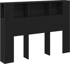 vidaXL Tablă de pat cu sertar Stejar Negru 120 x 18.5 x 102.5 cm