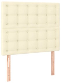 Tablie de pat cu LED, crem, 80x5x118 128 cm, piele ecologica 1, Crem, 80 x 5 x 118 128 cm