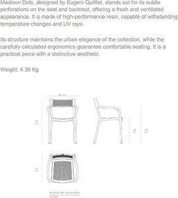Set de 4 scaune exterior MADISON DOTS