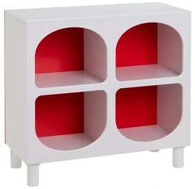 Bibliotecă roșie/albă 76x70 cm – Casa Selección