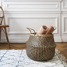 Coș depozitare din iarbă de mare Compactor Zic Zac, ⌀ 45 cm