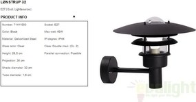 Aplica de perete exterior IP44 Lonstrup 32 negru 71411003NL