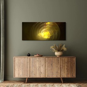 Tabloul cu spirala abstractă în galben (120x50 cm)
