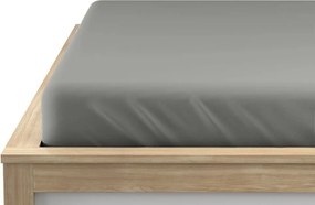 Cearsaf jersey cu lycra gri 90 x 200 cm