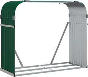vidaXL Suport pentru bușteni, verde, 120x45x100 cm, oțel galvanizat