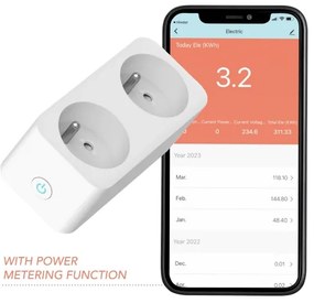 Priză dublă inteligentă NEO LITE 2x16A/230V Wi-Fi Tuya Immax NEO 07751L