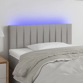 3121824 vidaXL Tăblie de pat cu LED, gri deschis, 80x5x78/88 cm, textil