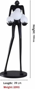Immax 08808XL - Lampă de podea SILUETTE 6xE27/25W/230V 180 cm Human Ball