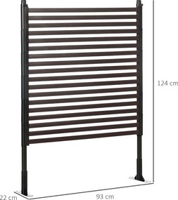 Outsunny Panou gard de grădină paravan metalic exterior cu picioare sau țăruși de înfigere, modular, 93L x 22l x 124H cm | Aosom Romania