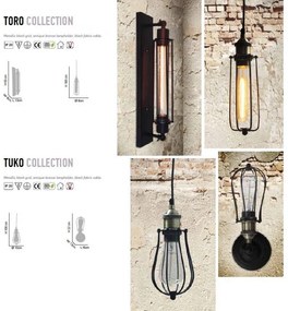 Aplica de perete VINTAGE KS2047W-1BK TUKO 77-2157 HL