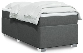 vidaXL Pat box spring cu saltea, gri închis, 100x200 cm, textil
