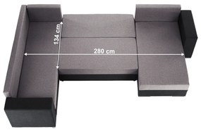 Set canapea universal, gri închis/ gri, BELEN NEW ROH U