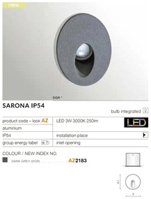 Spot LED de exterior incastrabil, ambiental IP54 SARONA