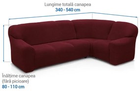 Huse super elastice HARMONIA bordo colțar (l. 340 - 540 cm)