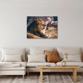 Tablou cu leul dormind (70x50 cm)