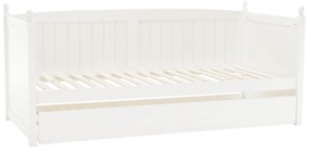 Pat cu pat suplimentar, lemn de pin, alb, 90x200, GLAMIS