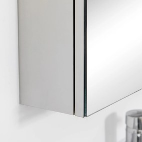 kleankin Spiegelschrank, dulap de baie, 3 uși cu oglindă, 5 rafturi interioare, oțel inoxidabil, Culoare: Argintiu, 70 x 12 x 55 cm | Aosom Romania