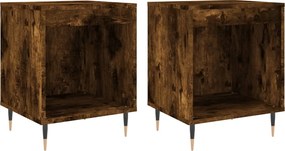 vidaXL Noptiere, 2 buc., stejar fumuriu, 40x35x50 cm, lemn compozit