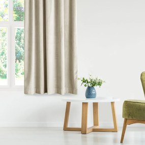 Draperie bej dimout (semi-opacă) din catifea 140x245 cm Eyelets – Restilo