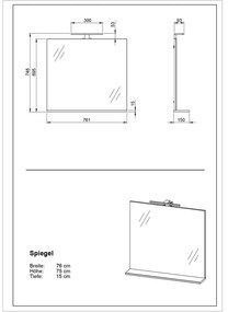 Set mobilă de baie gri antracit Crandon – Germania
