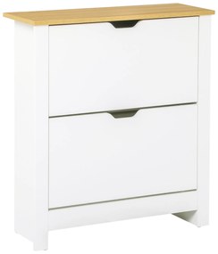 HOMCOM Dulap Hol, Capacitate 12 Perechi Max, dulap pantofi cu 2 Rafturi Reglabile și Detașabile, 72x26x80 cm, Alb | Aosom Romania