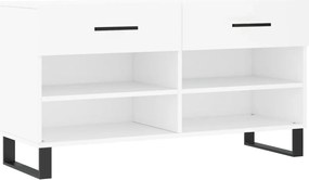 vidaXL Bancă de pantofi, alb, 102x35x55 cm, lemn prelucrat