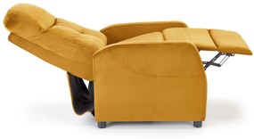 Fotoliu recliner Felipe 2 velvet mustariu H103 cm