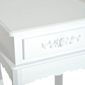 HOMCOM Noptieră Modernă cu Sertar, Mobilier Dormitor din Lemn, Alb, 40x30x60cm | Aosom Romania
