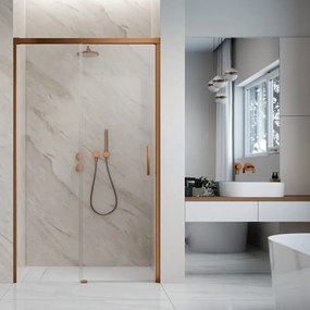 Usa de nisa culisanta Radaway Idea DWJ 130 cm sticla 6 mm finisaj cupru periat-transparent deschidere stanga