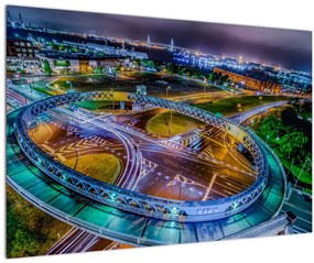 Tablou panorama orașului nocturn (90x60 cm)