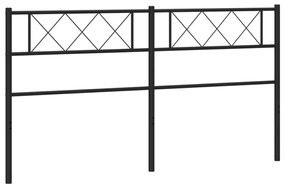 372312 vidaXL Tăblie de pat metalică, negru, 160 cm